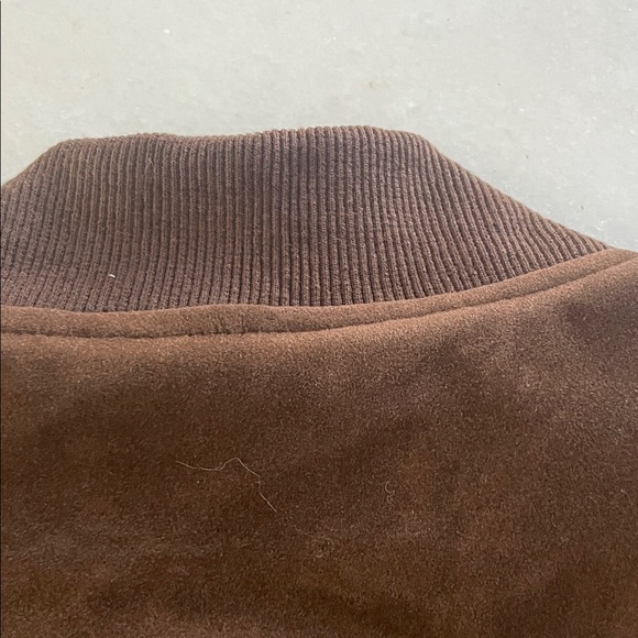 Petal & Pup Chocolate Brown Faux Suede Bomber Jacket # - Picture 10 of 11